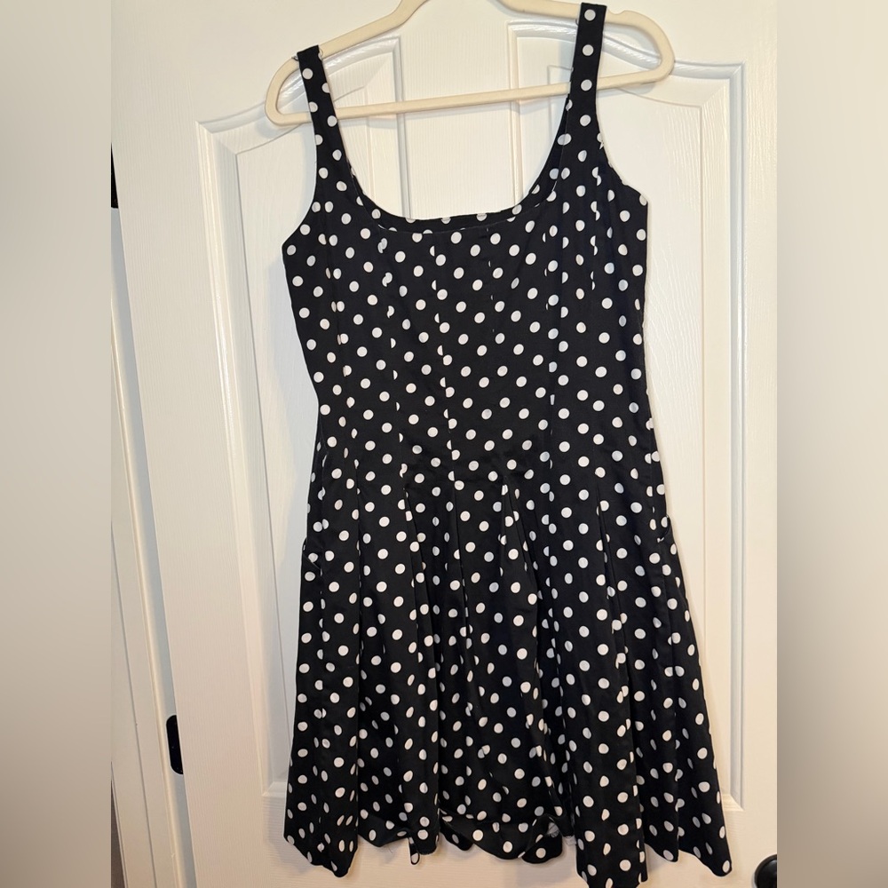 Chaps Black and White Polka Dot Dress - Picture 4 of 5